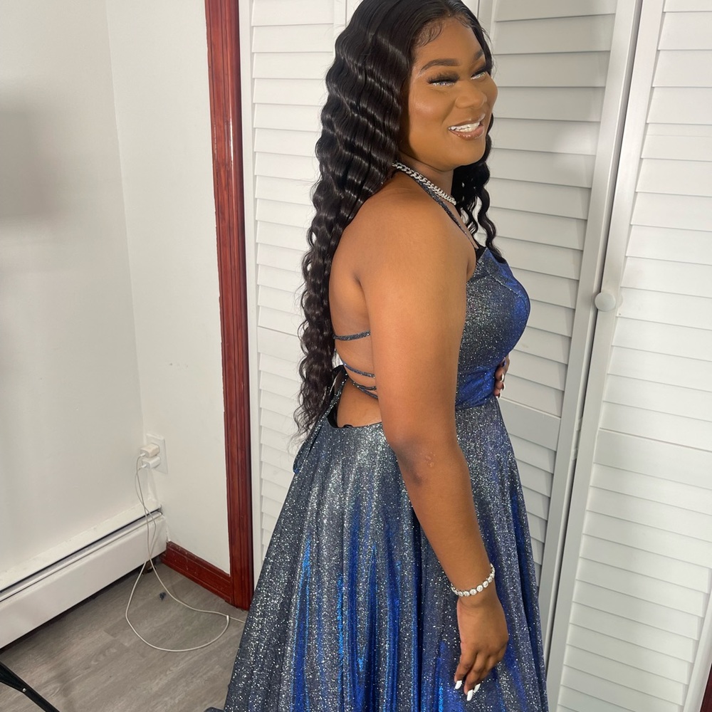 Sweet 16 Bday party or prom dress. It’s a shimmery multi color sparkling dress.